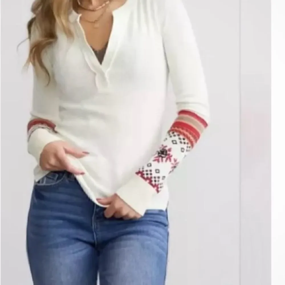 🛍️Free People Women’s Mikah layering cuff combo Top Size :Small Long Sleeve 💥